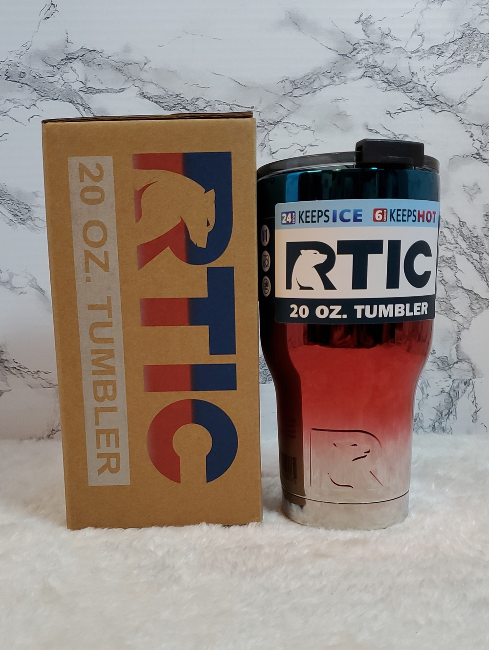 RTIC 20oz. Patriotic Stainless Hot/Cold Travel Tumbler NIB